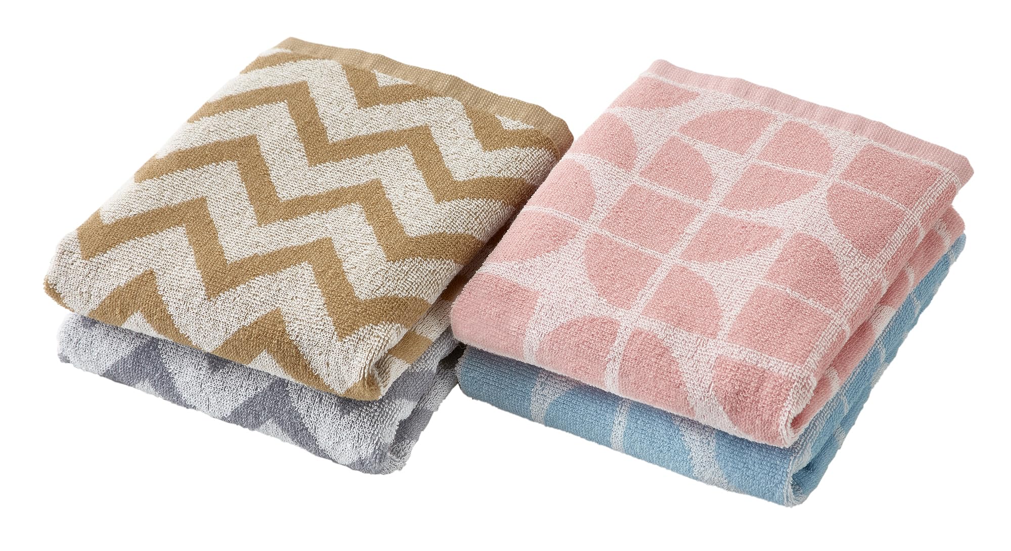 

Kosugizen Face Towel Jacquard Pattern 34 x 80cm 2 Patterns Set of 4