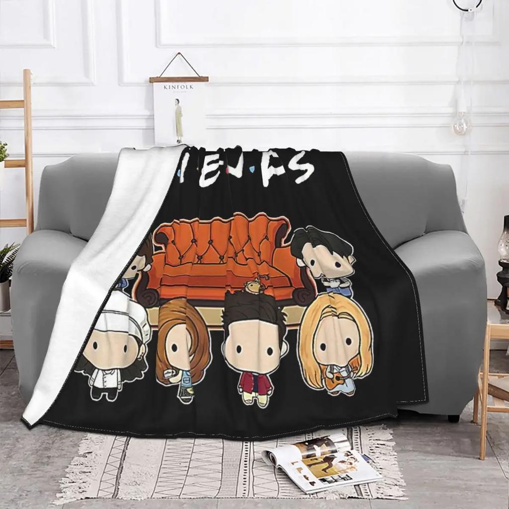 Friends Cartoon Blanket Flannel Textile Decor American TV Show Portable Super Warm Throw Blankets for Sofa Couch Bedding Throws