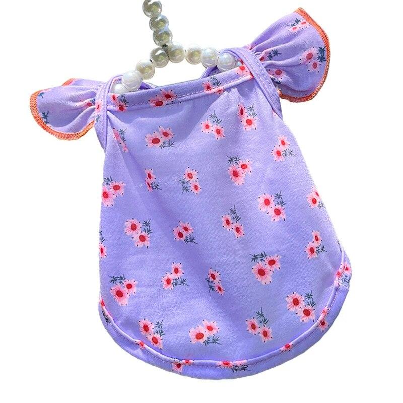 

Дышащая одежда для собак для маленьких собак, жилет для чихуахуа, летние футболки для собак, платье ши-тцу, одежда для щенков, кошек, Тедди, йорков, мопсов XS фиолетовый