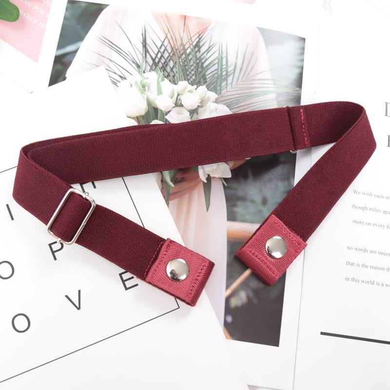 Elastic Belt Without Buckle Canvas Women Buckle Free Belt Ladies Jeans Pants Waist Lazy Belt Stretch No Buckle Invisible Belt