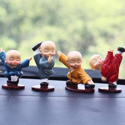 Shaolin Kung Fu Monk Colorful Resin Car Interior Ornaments