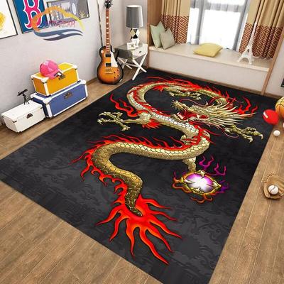Chinese Dragon Carpet 3D Print Animal Cartoon Mythical Dragon Area Rug Living Room Play Mat Hallway Entrance Door  Decor