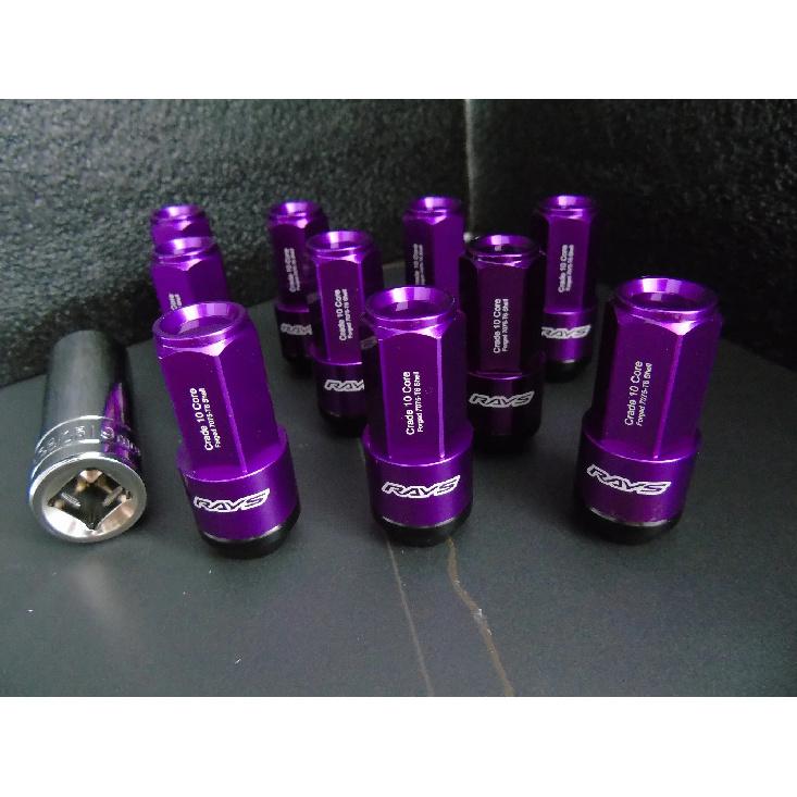 19HEX Rays Two-In-One Side Lock Nut Wheel Nut Lug Nut Length 58mm M12x1.5 M12x1.25 M14x1.5 With Aluminum+Steel 20pcs