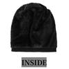 Fleece Lined Skull Cap Solid Color Winter Hats Simple Knitted Hats  Winter