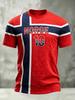 Nordisches Wikinger Norwegen Hemd Herren Damen 3D Gedrucktes Vintage Kulturmuster Kurzarm Streetwear T-Shirt Schnelltrocknend Sommer Freizeit Oberteil
