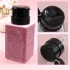 1 Pcs Diamond Nail Refillable Bottles Empty Press Pump Dispenser Nail Art Polish Remover Cleaner Makeup Bottle Manicure Tool