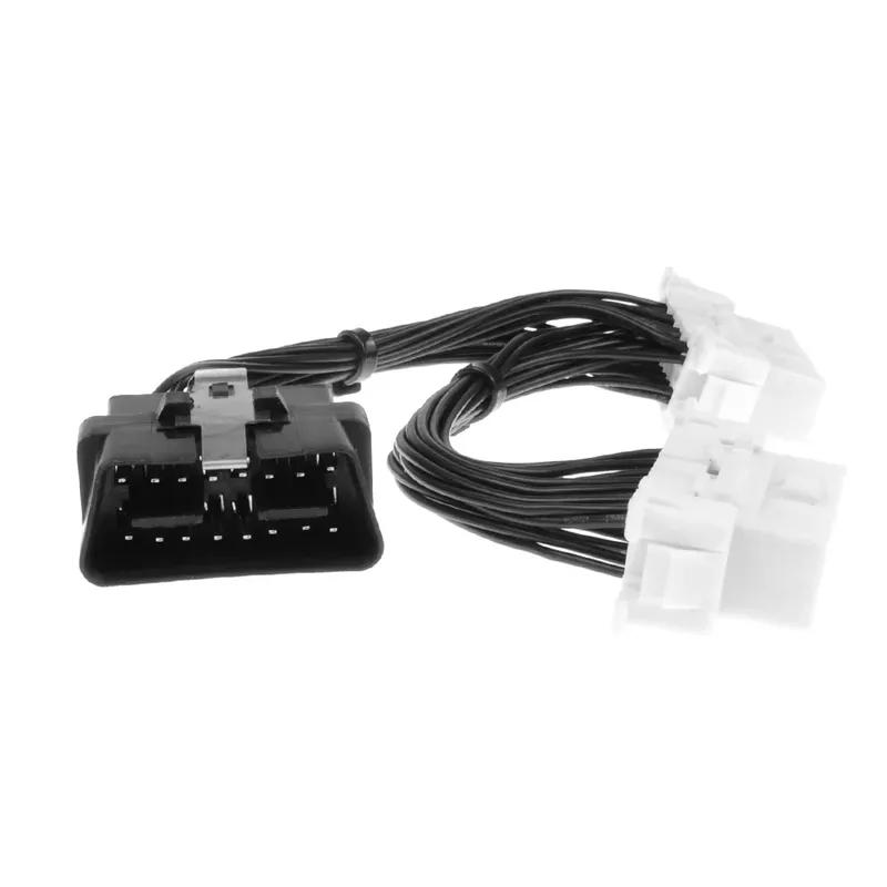 JieYuan High Quality 16 Pin OBD2 OBD 2 In 1 Splitter Extension Cable One Male To Two Female Y Cable OBD2 Splitter Extension