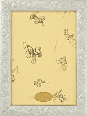 Tenyo In Puzzle Frame for Art Figure 108 Pearl White X Gold Braided 3D Character Disney Emblem Hanging and Hook Included (Made Japan) Disney-Exclusive