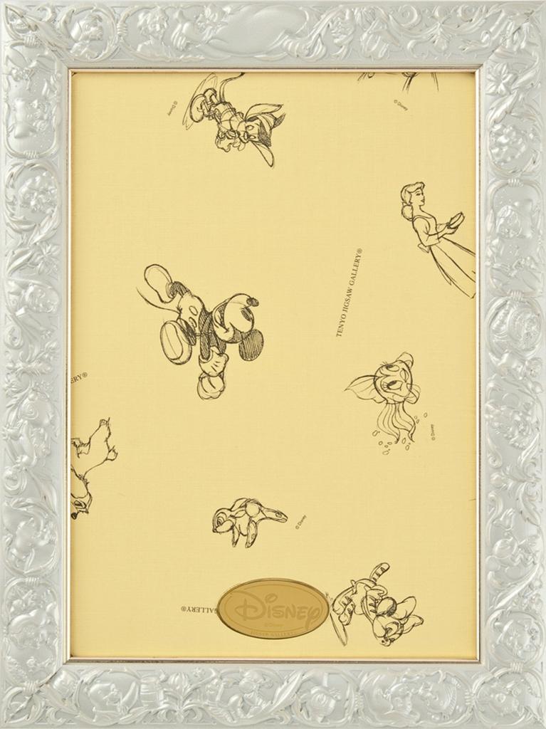 Tenyo in Puzzle Frame for Art Figure 108 Pearl White x Gold Braided 3D Character Disney Emblem Hanging and Hook Included (Made Japan) Disney-Exclusive