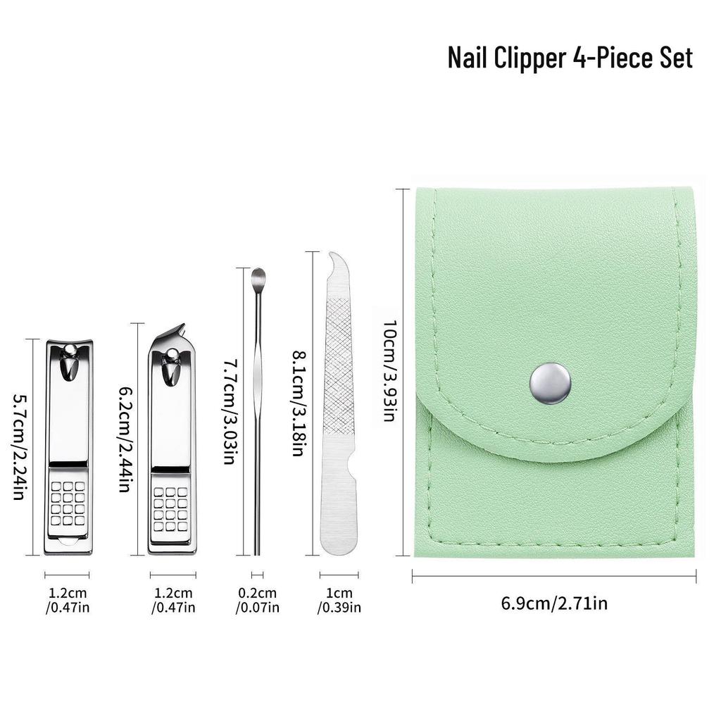 Nail Clipper & Angled File Set with Ear Pick - Manicure Tools for Women