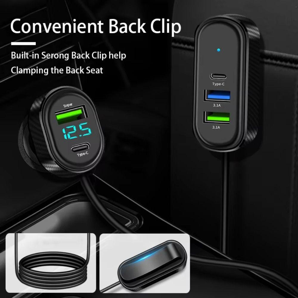 66W Car Phone Charger 5 In 1 Charging Adapter Split Type Car USB Charger