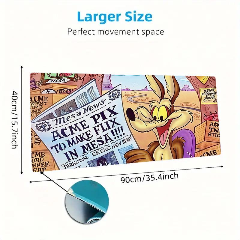 Looney Tunes Print Cushion Non-slip Laptop Tablet Big Mousepad XXL Mat Mini PC Playmat With Lock Edge
