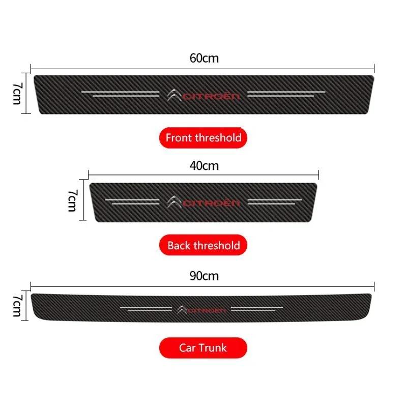 Carbon Fiber Car Door Sill Protector Sticker for Citroen C5 C3 C4 Picasso Sega C-Elysee Berlingo Xsara XR Aircross Anti-Scratch