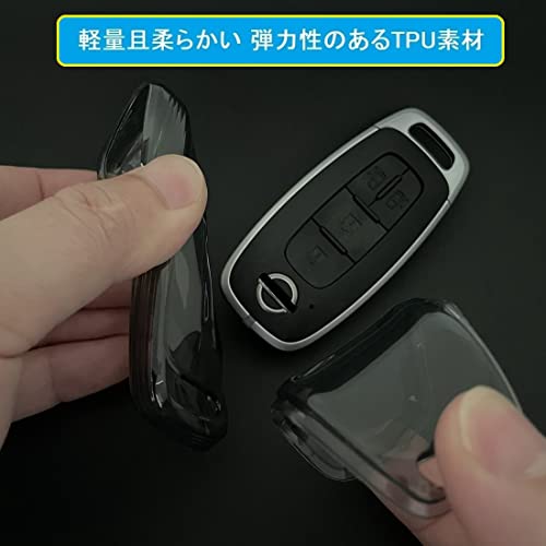 [ZANEKO] New Serena C28 X-Trail Key Case Compatible with Nissan Aria Key Cover Sakura Smart Key Case (Black)