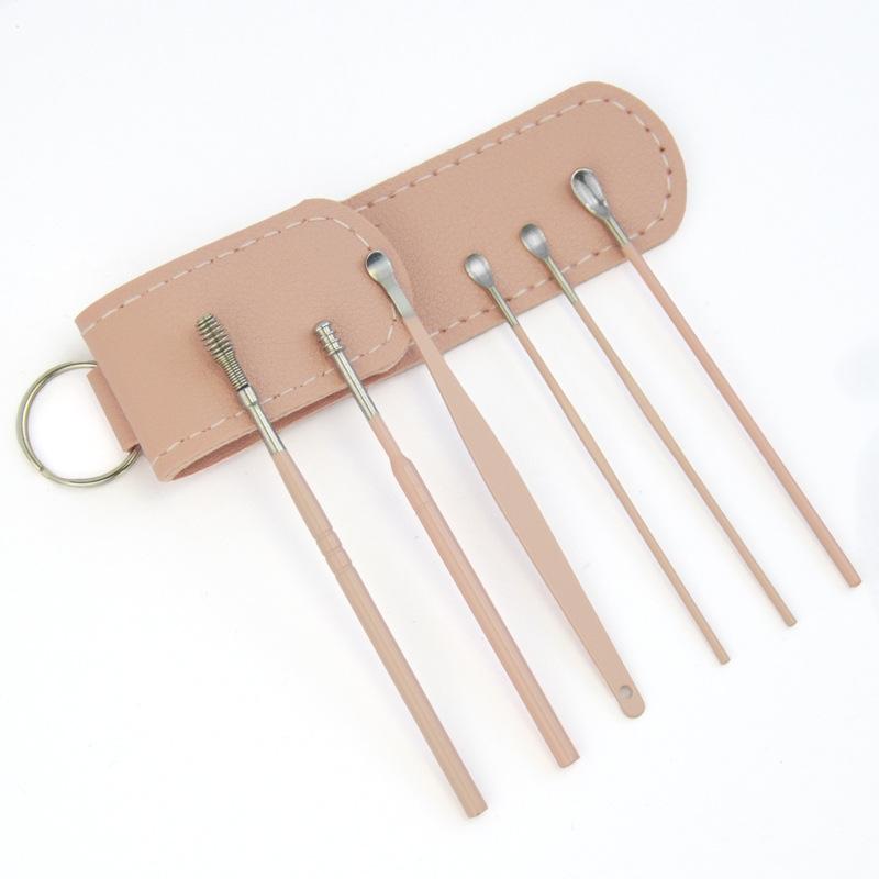 

6 шт. инструмент для удаления воска для ушей, палочки для удаления ушной серы, кюретка для чистки ушей, ложка для чистки ушей, уход за здоровьем, ушная палочка