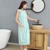 Extra Long Women's Wearable Coral Fleece Bath Towel Skirt Absorbent, Non Shedding, More Effective Than Cotton