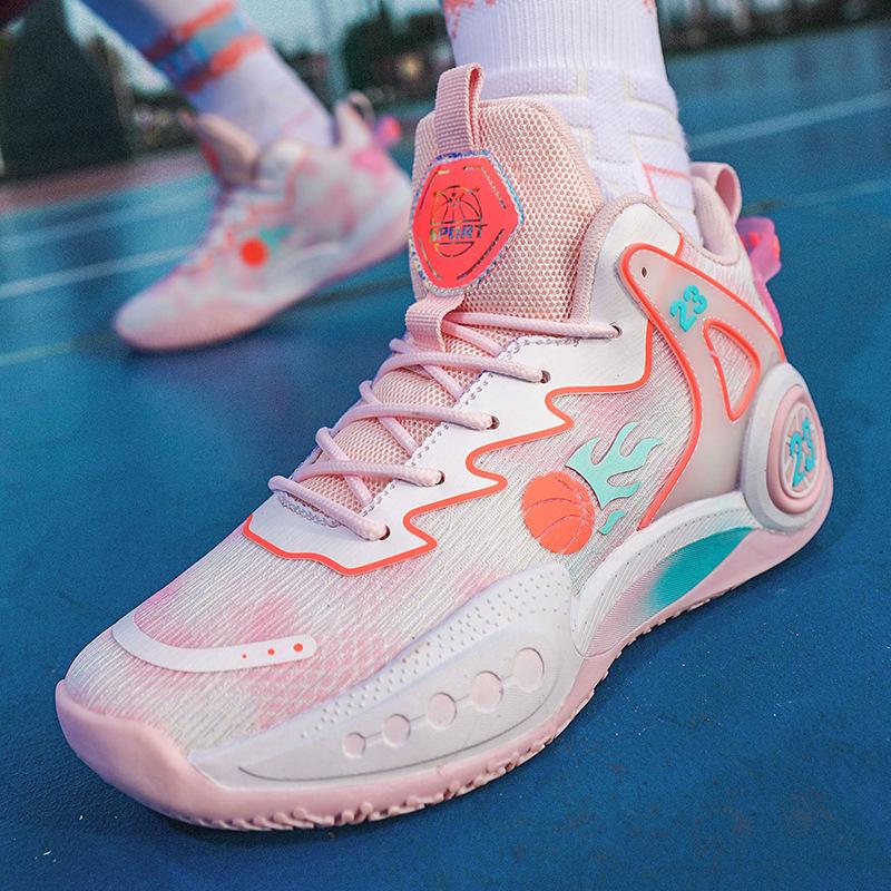 Student Basketball Shoes Autumn New Mesh Breathable Trendy Shoes Wear-resistant Non-slip Lace-up Boys Sports Running Shoes