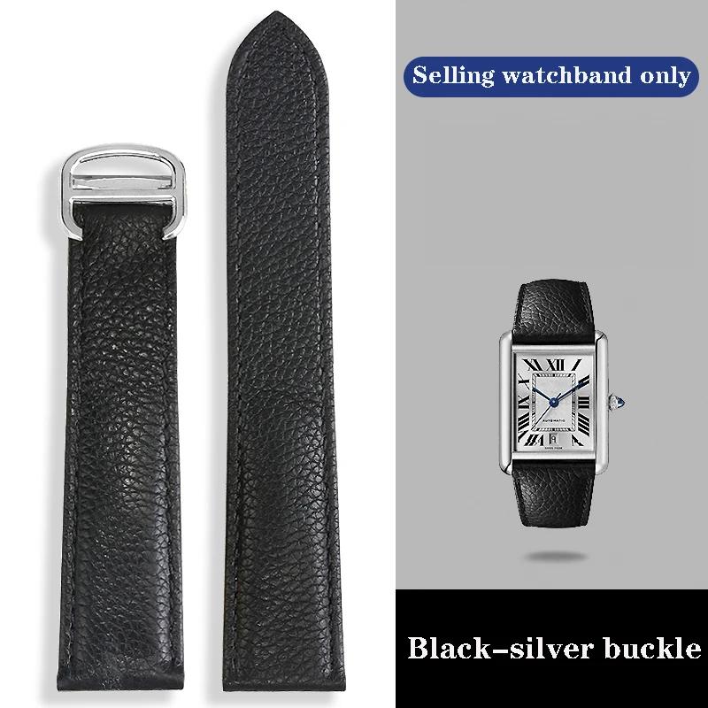 

Оригінальний шкіряний ремінець для годинника Cartier Tank London Solo з текстурою лічі, коров яча шкіра. Ремінець для чоловіків, жінок. Ширина 17 20 22 23 24 25 мм 25mm