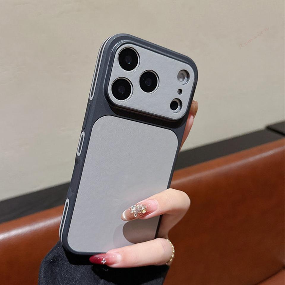 Candy Official Leather Phone Case for iPhone 17 13 14 15 16 Pro Max 14 15 16 Plus Big Window Shockproof Protector Cover