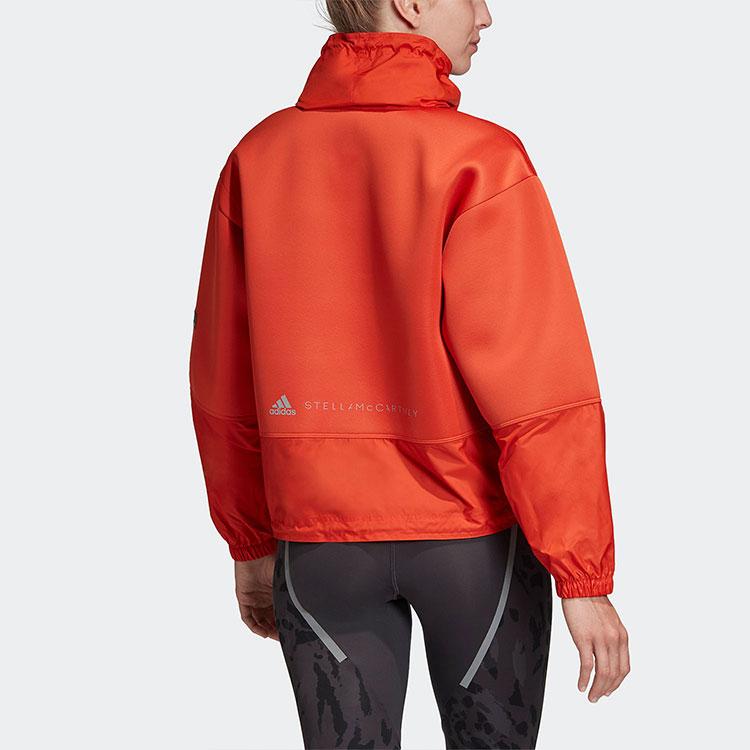 Adidas Drawstring Stand Collar Pullover Outdoor Running Sports Knit Sweatshirt Women Sweatshirt Rust-Red EA2201