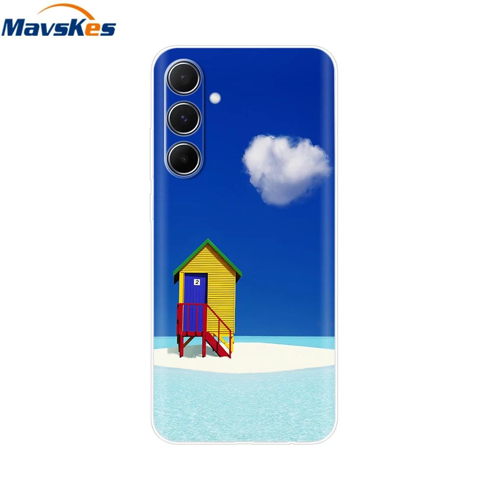 For Samsung Galaxy M35 M55 Case Cute Flower Soft Silicone Back Cover for Coque Samsung M 55 M 35 5G Phone Cover Fundas Shells