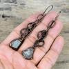 Aquamarine Rough Earring Electroformed Copper Earrings Gemstone Handmade Jewelry Designer Earring Electroformed Copper Jewelry Wedding Gifts