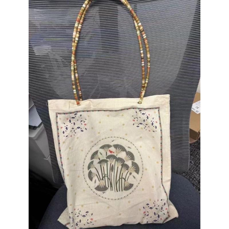 Plant and Floral Casual and Laid-back Style Large-capacity Versatile Single-shoulder Underarm Tote Bag