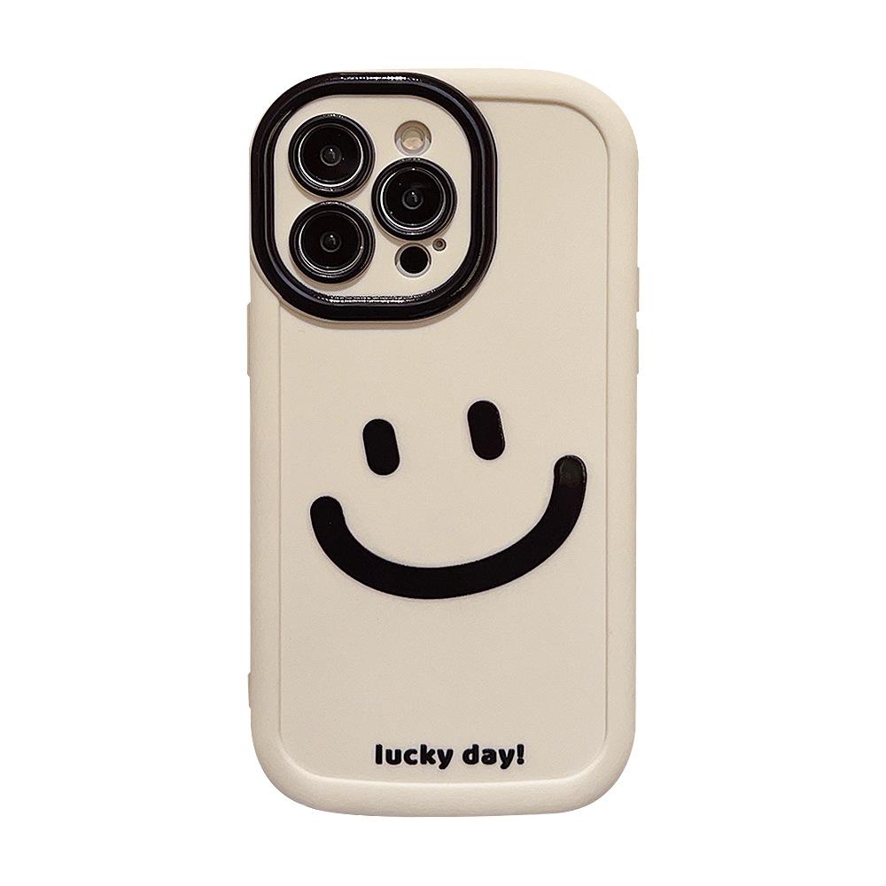 Simple Graffiti Smiley Face Apple 16 Mobile Phone Case Iphone15 Silicone 11 Suitable for 14promax All Inclusive 12 Korean Style