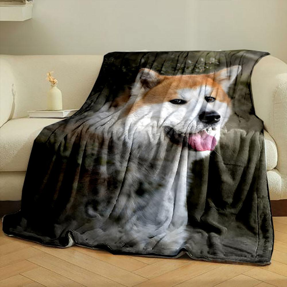 Akita Dog Print Blanket bedroom Blanket for Livingroom Couch lunch break Soft throw for Friend's festival Gift
