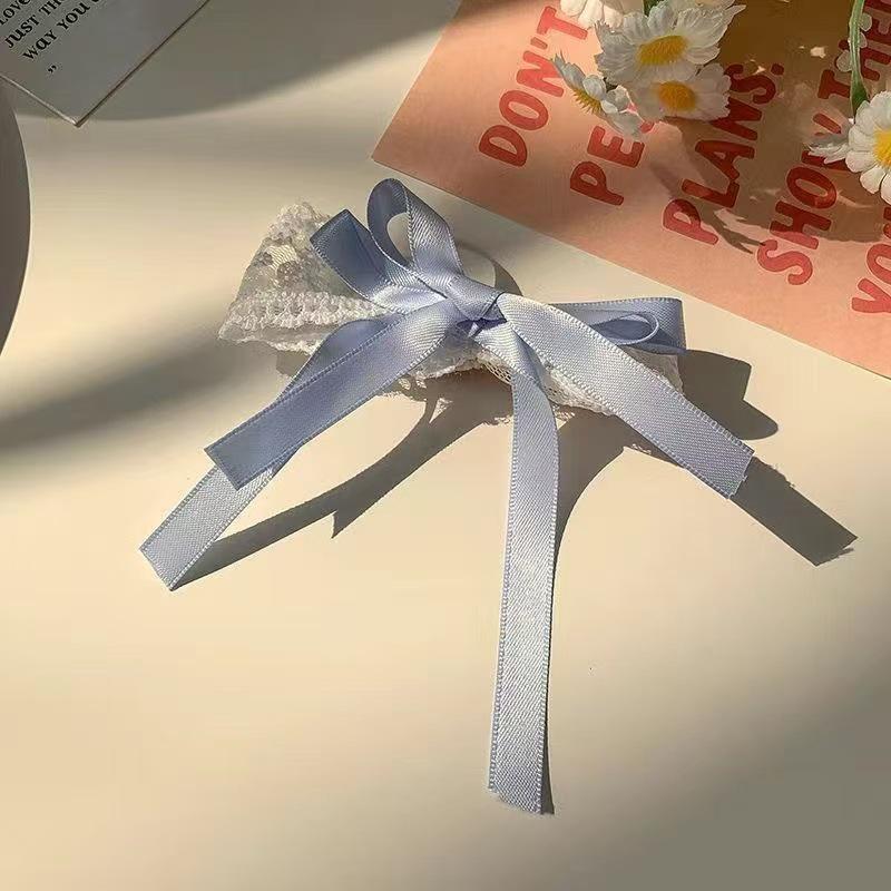 Gentle White Lace Bow Duckbill Clip for Bangs & Ponytails