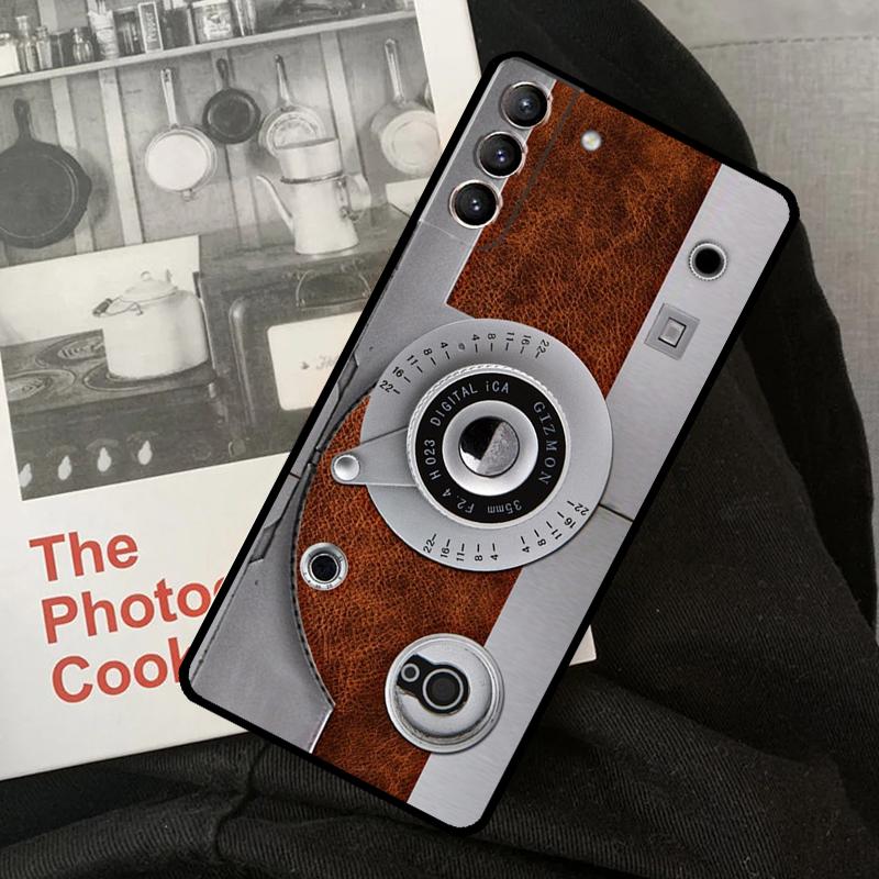 Vintage Retro Camera Phone Case For Samsung Galaxy S22 S23 S24 Ultra S20 S21 S24 FE S9 S10 Plus Note 10 20 Ultra