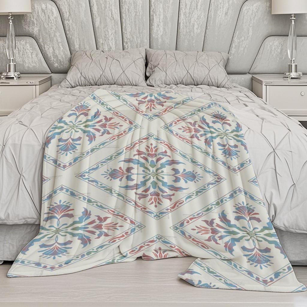 Floral Pattern Blanket Microfiber Flannel Cover Blanket Bedroom Living Room Sofa Soft And Comfortable Home Decoration