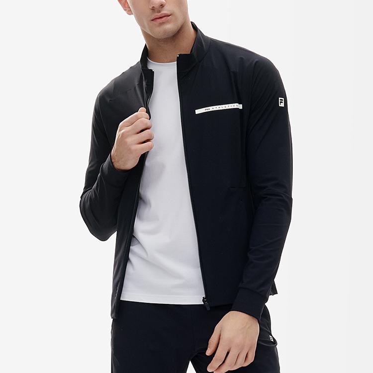 Fila Athletics Solid Logo Sports Knit Long Sleeve Jacket Men jackets Royal-Blue A11M221501FNV