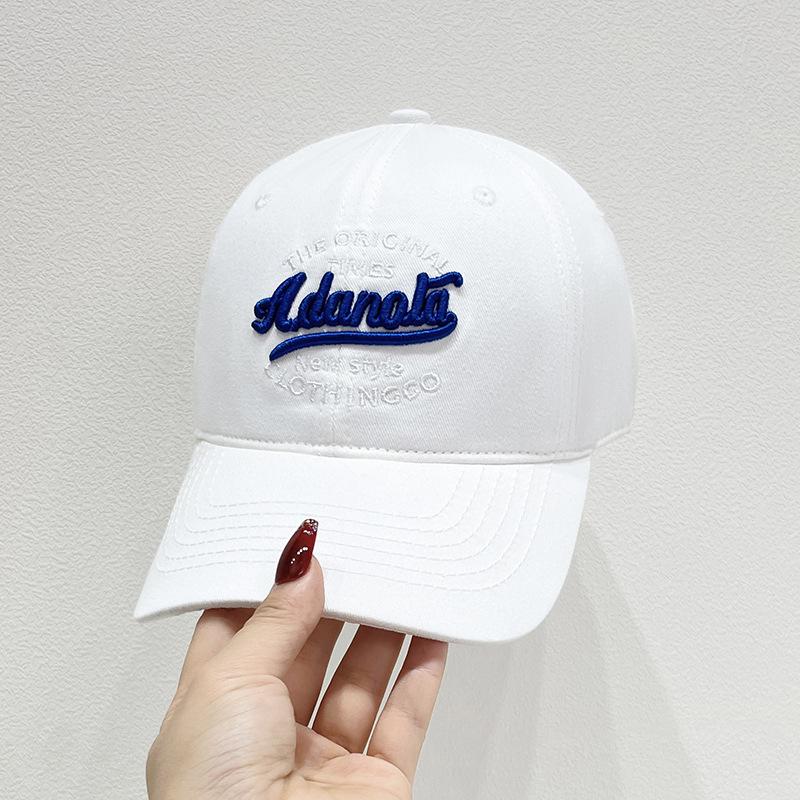 Unisex Baseball Cap With 3D Letter Embroidery, Simple Versatile Face-Slimming Peaked Hat, Soft Top Dad Hat