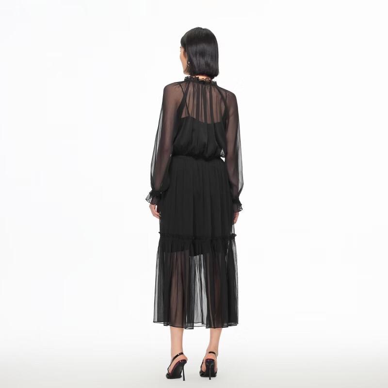 VEROMODA Ruffled Two-Piece Sheer Midi Dress