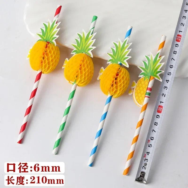 50PCS Disposable Biodegradable Paper Straws Food Grade Festival Decoration Party Desserts Juice Beverages Creative Styling Straw