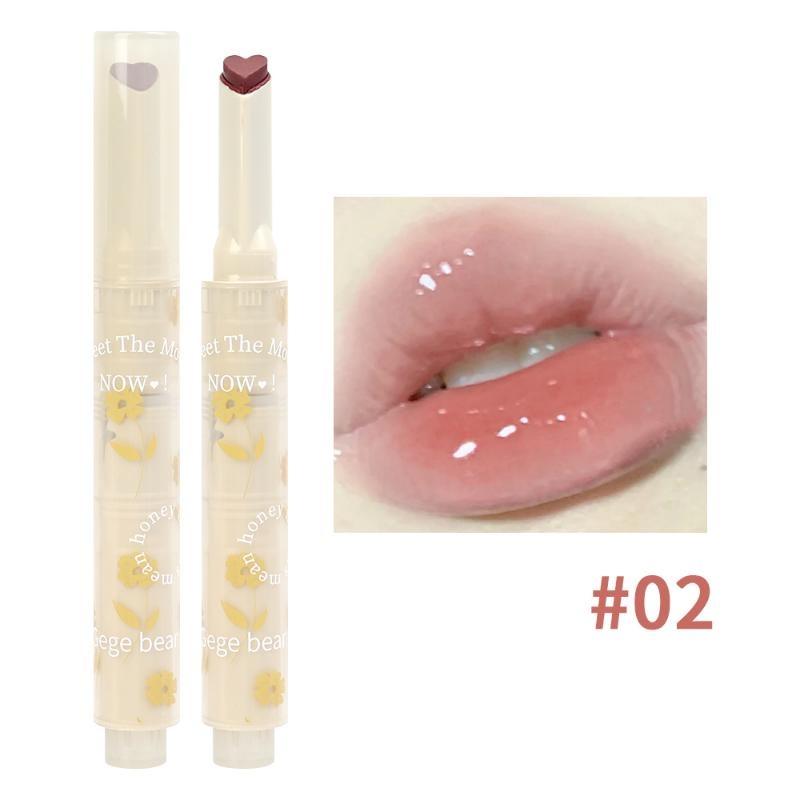 Amore a forma di cuore Acqua Luce Rossetto Penna Specchio Gelatina Smalto per labbra Idrata Lucidalabbra trasparente Tinta per labbra coreana