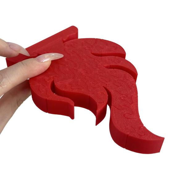 1 Set Flame Puzzle Red Flame Jigsaw Puzzle Educational Toy Desktop Decoration Ornament Puzzle Enthusiasts Gift