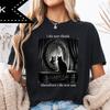 I Do Not Think Therefore I Do Not Am Graphic Tee, Cat Reflection T-Shirt, Funny Cat Shirt, Grunge Gothic