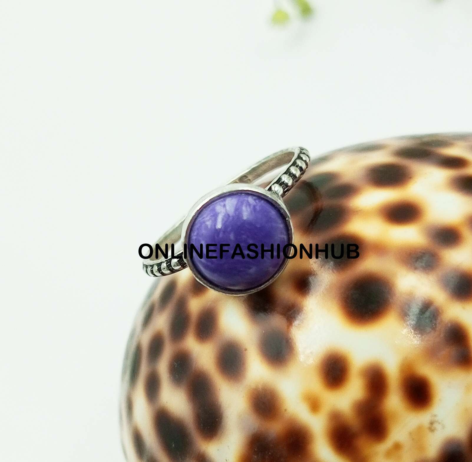 

Ювелирные кольца ручной работы из стерлингового серебра 925 пробы с чароитом NST-HR6