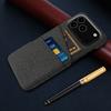 For iPhone 17 Pro Max Case Cloth+Hard PC Phone Cover with Dual Card Slots