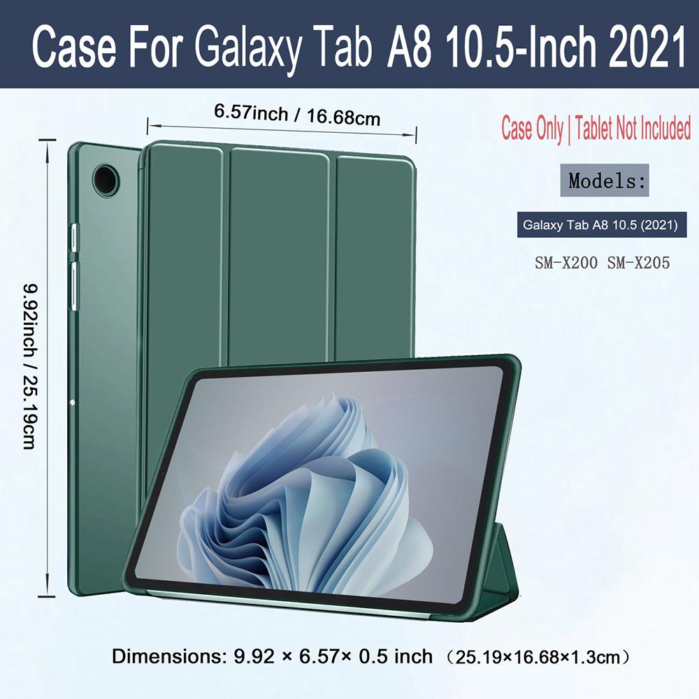 Case for Samsung Galaxy Tab A8 10.5-Inch 2022 (SM-X200/X205/X207), Slim Lightweight Stand Tablet Cover with Auto Wake/Sleep