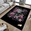 1PC Skull Flowers Carpet Ultra Soft, Thick & Absorbent, Non Slip Machine Washable Mat for Entryway