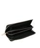 Bright Stripe Trim Long Wallet in Black