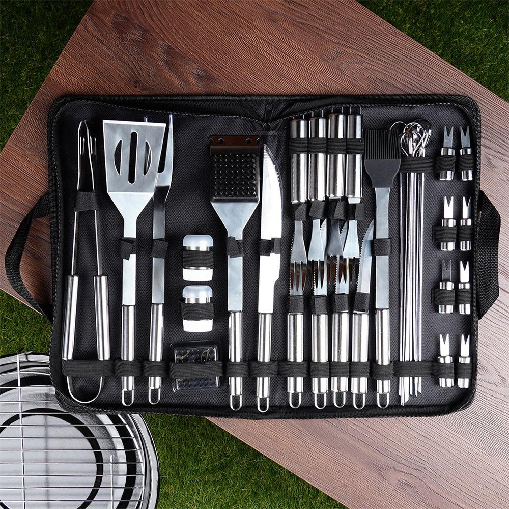 33x Utensils Grill Set Grilling Accessories Utensil Set Steel