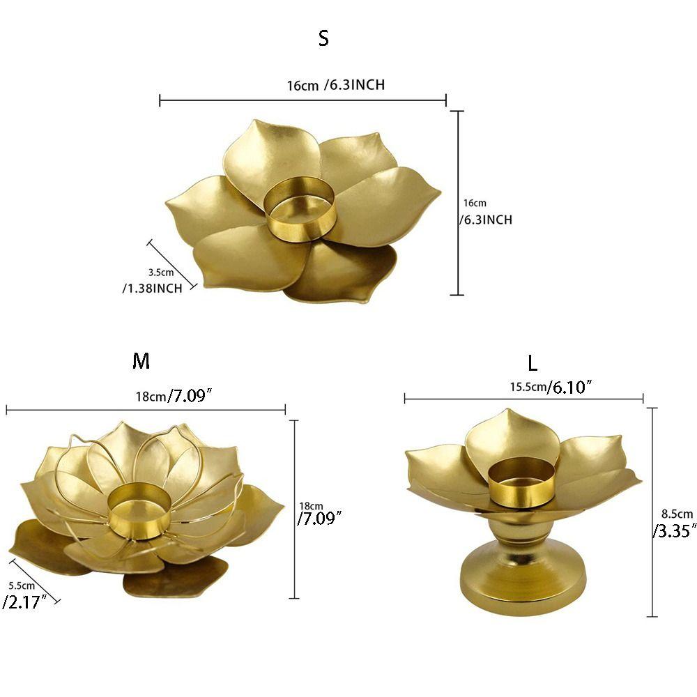 Unique Lotus Flower Tealight Holder Rust-proof Desktop Candle Cup Restaurant