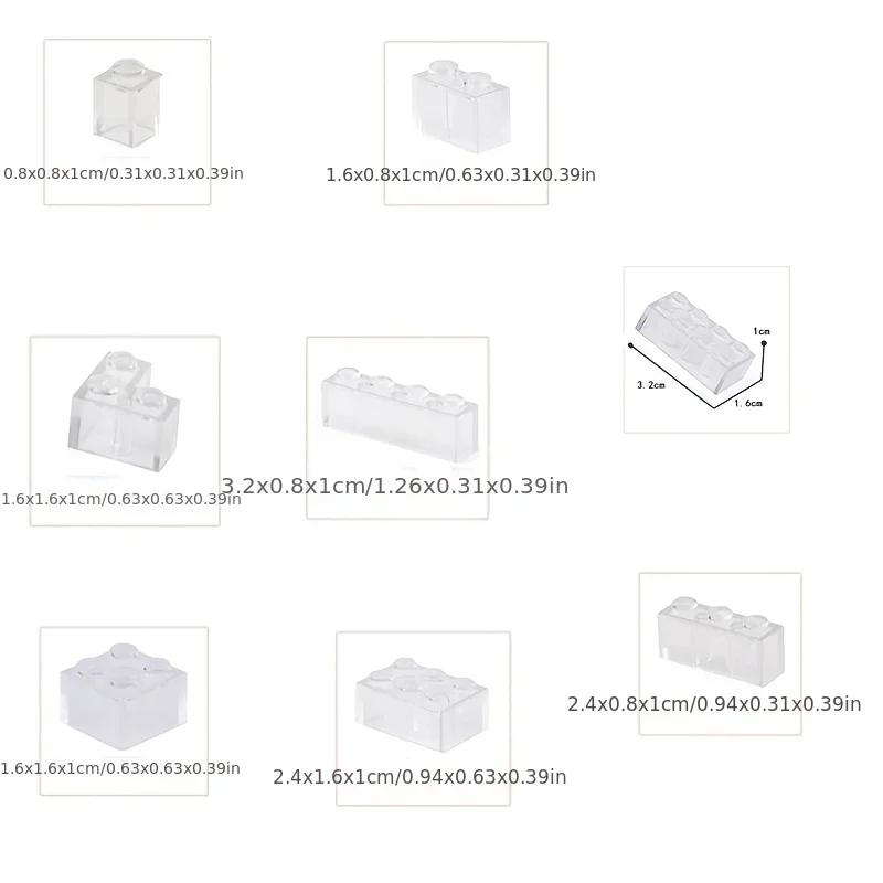 Small particles 1x2 2x3 2x4 1x1 Bricks MOC Parts Transparent Bricks Building Blocks Gifts Toys for Children