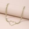 Women European Minimalist Light Luxury Design Clavicle Choker Full Rhinestone Heart Sweet Personality Necklace For Women