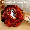 8 Rib Auto Folding Umbrella Bournemouth Football Print Custom Name Text Portable Rain Gear