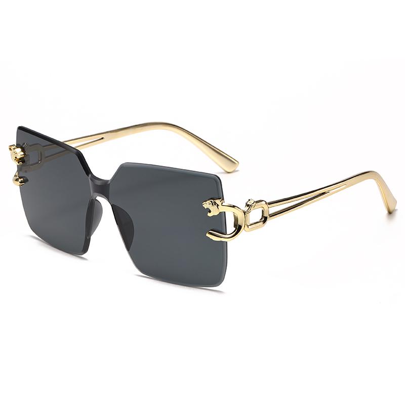 Retro Square Metal Sunglasses Women Men Rimless Trend Luxury Shades Leisure Travel Sun Glasses Lady Man UV400 Protective Glasses